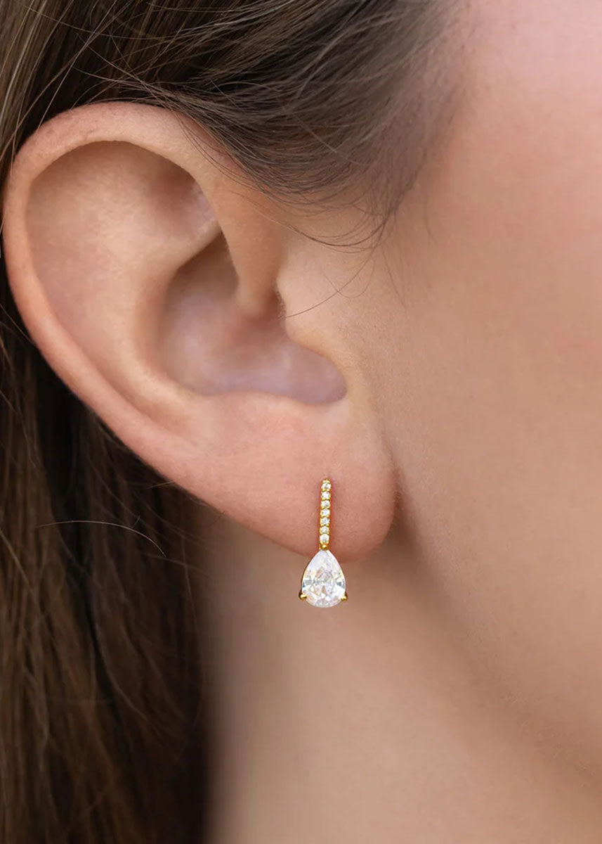 Cape May Pear Studs - Gold