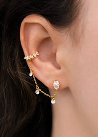 Dew You Ear Cuff + Stud - Gold