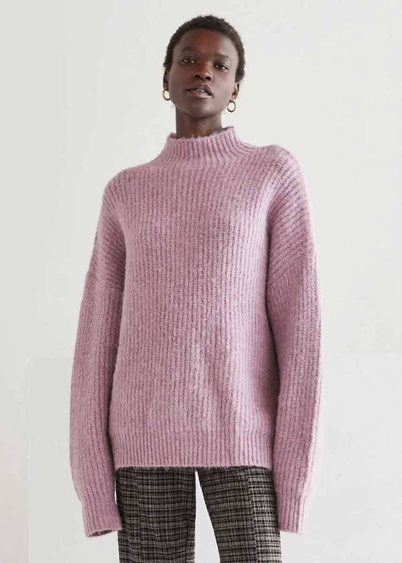 Isabel Mock Neck Sweater - Lavender