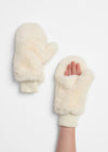 Mad Hatter Faux-Fur Mittens - Ivory