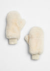 Mad Hatter Faux-Fur Mittens - Ivory