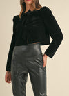 Viv Bow Velvet Jacket - Black