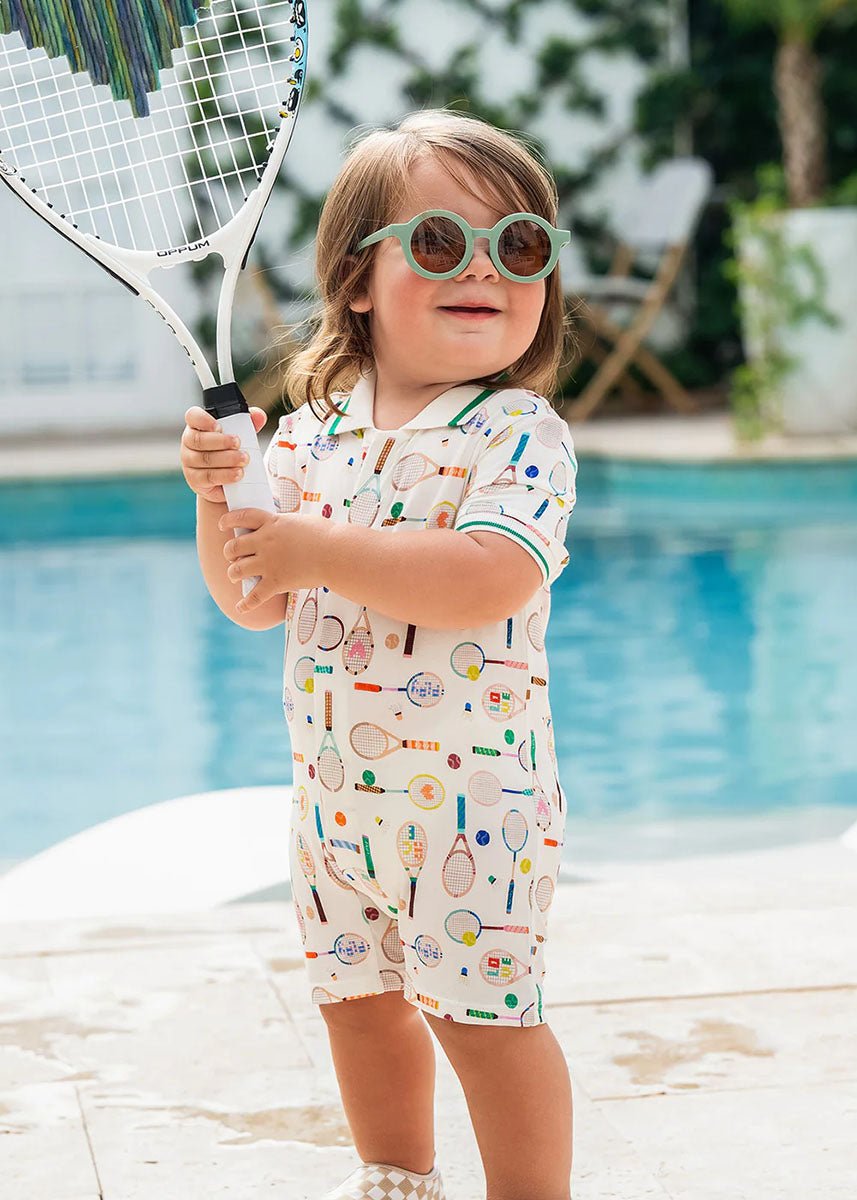 Modal Magnetic Polo Romper - Love All