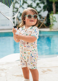 Modal Magnetic Polo Romper - Love All