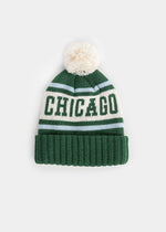Youth Mad Hatter Chicago Pom Beanie - Emerald