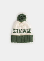 Toddler Mad Hatter Two-Tone Chicago Pom Beanie - Green