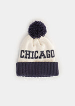 Youth Mad Hatter Two-Tone Chicago Pom Beanie - Navy