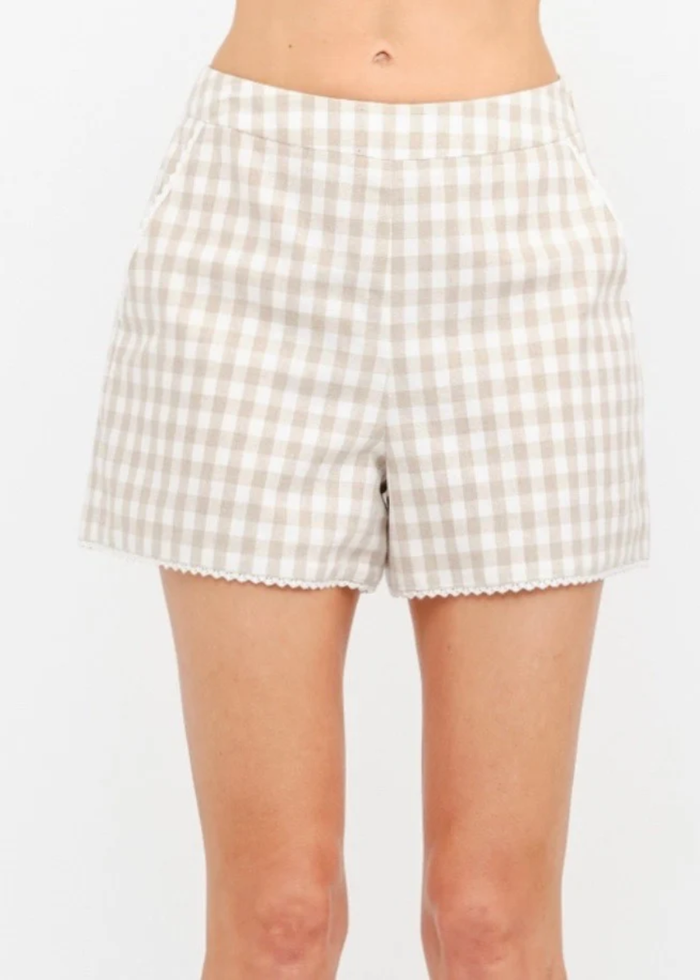 Marina Gingham Short - Natural