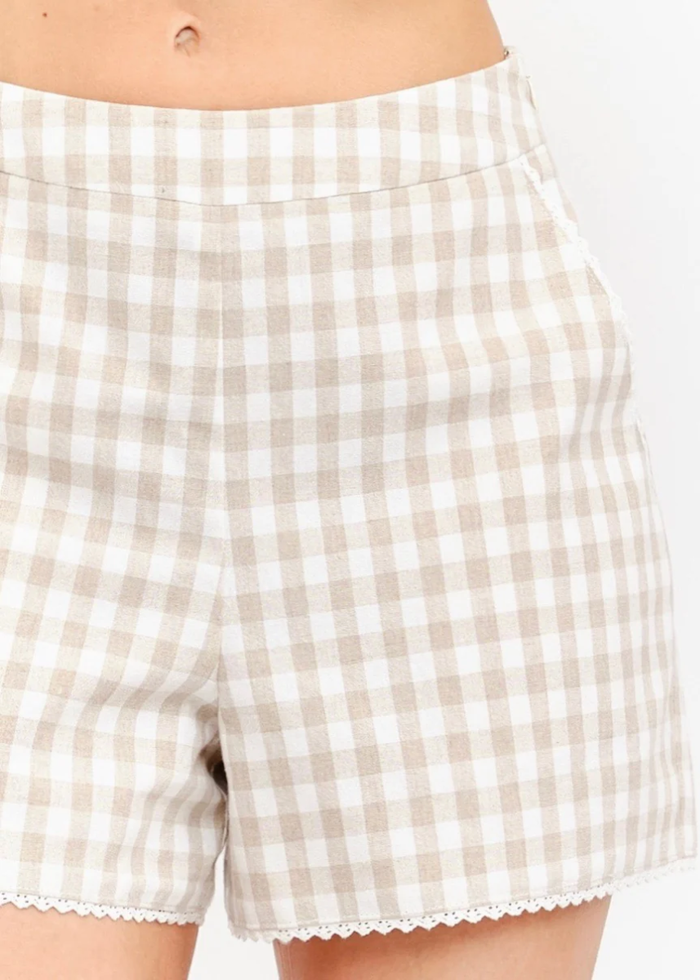 Marina Gingham Short - Natural