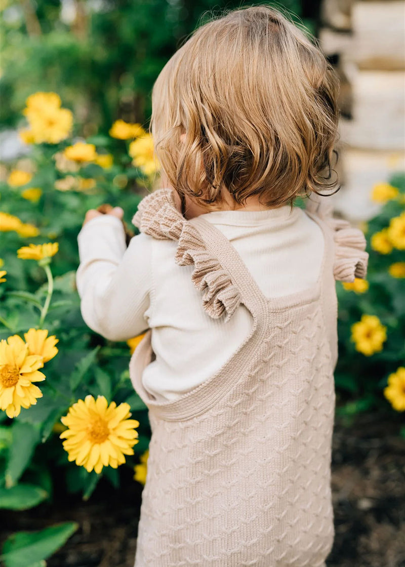 Ruffle Knit Overalls