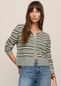 Medina Striped Cardigan - Aqua Cloud