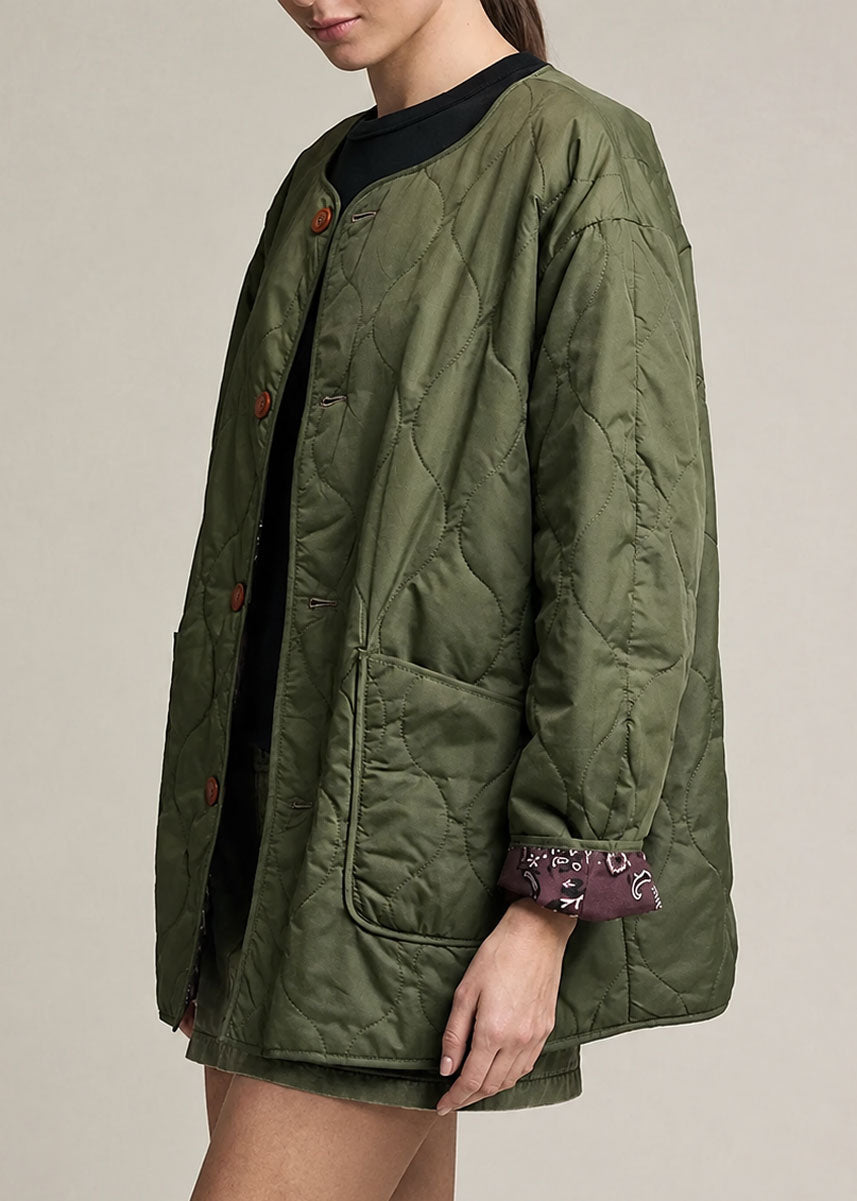 Mica Reversible Quilted Bandana Jacket - Brown