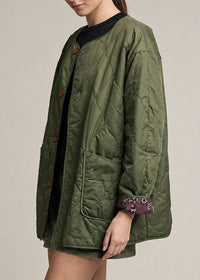 Mica Reversible Quilted Bandana Jacket - Brown