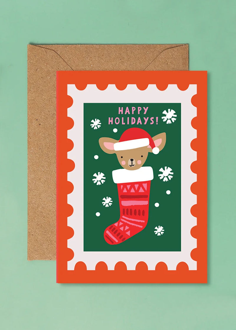 Santa Stamp Mini Christmas Card