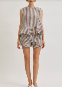 Miller Top - Brown Navy Stripe