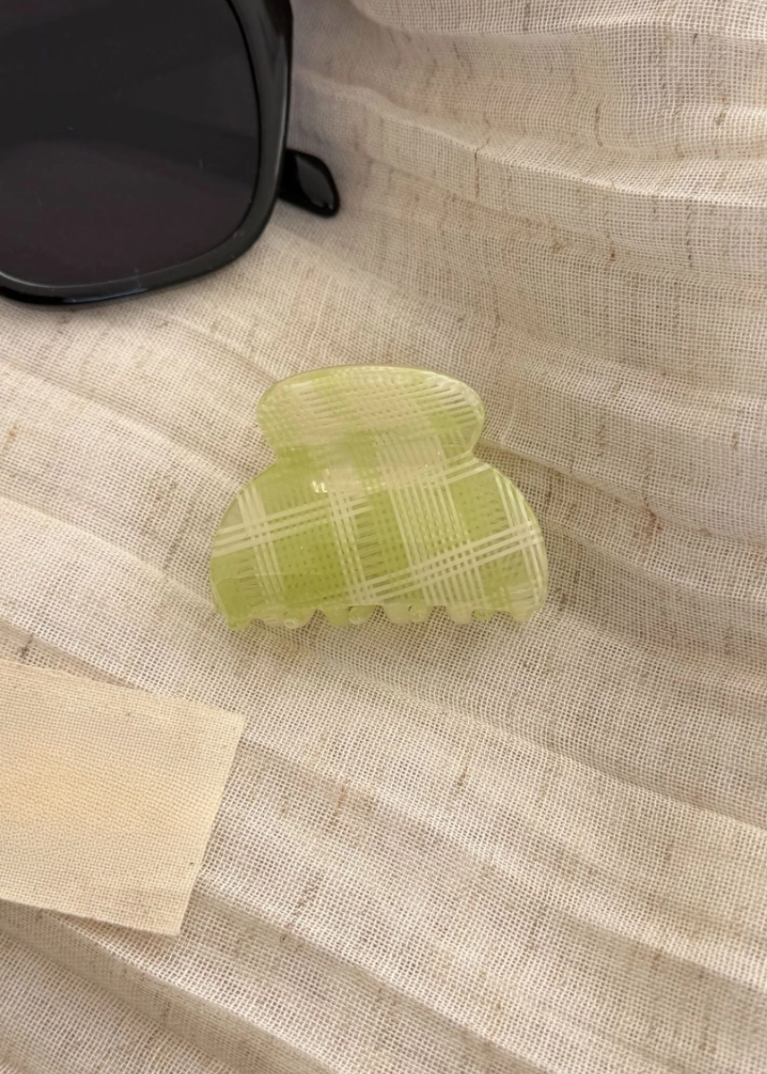 Mini Green Plaid Hair Claw