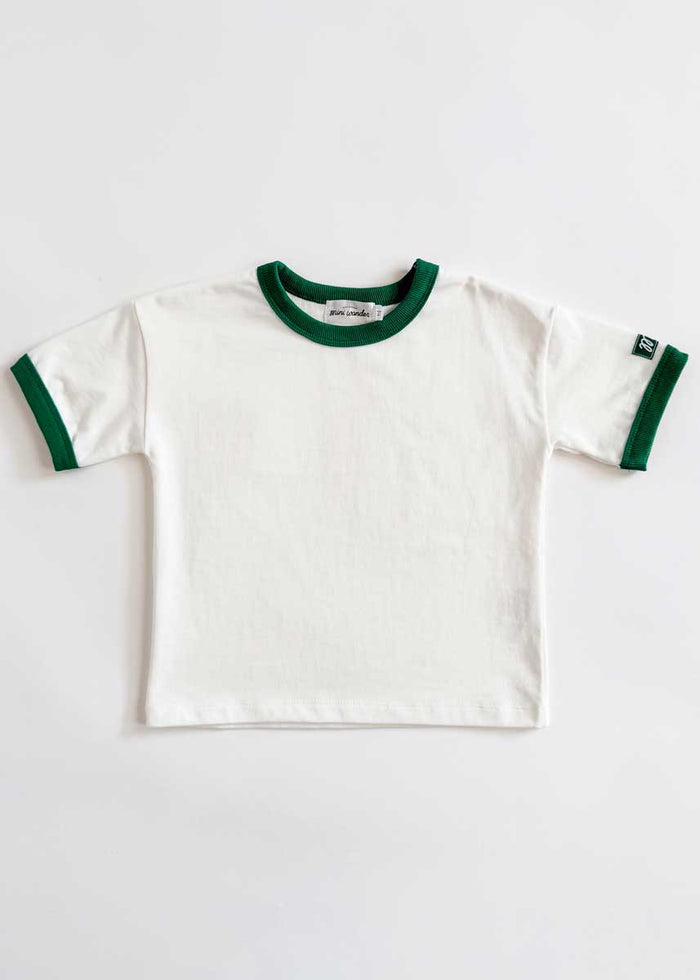 Custom Embroidered Toddler Ringer Tee - Green