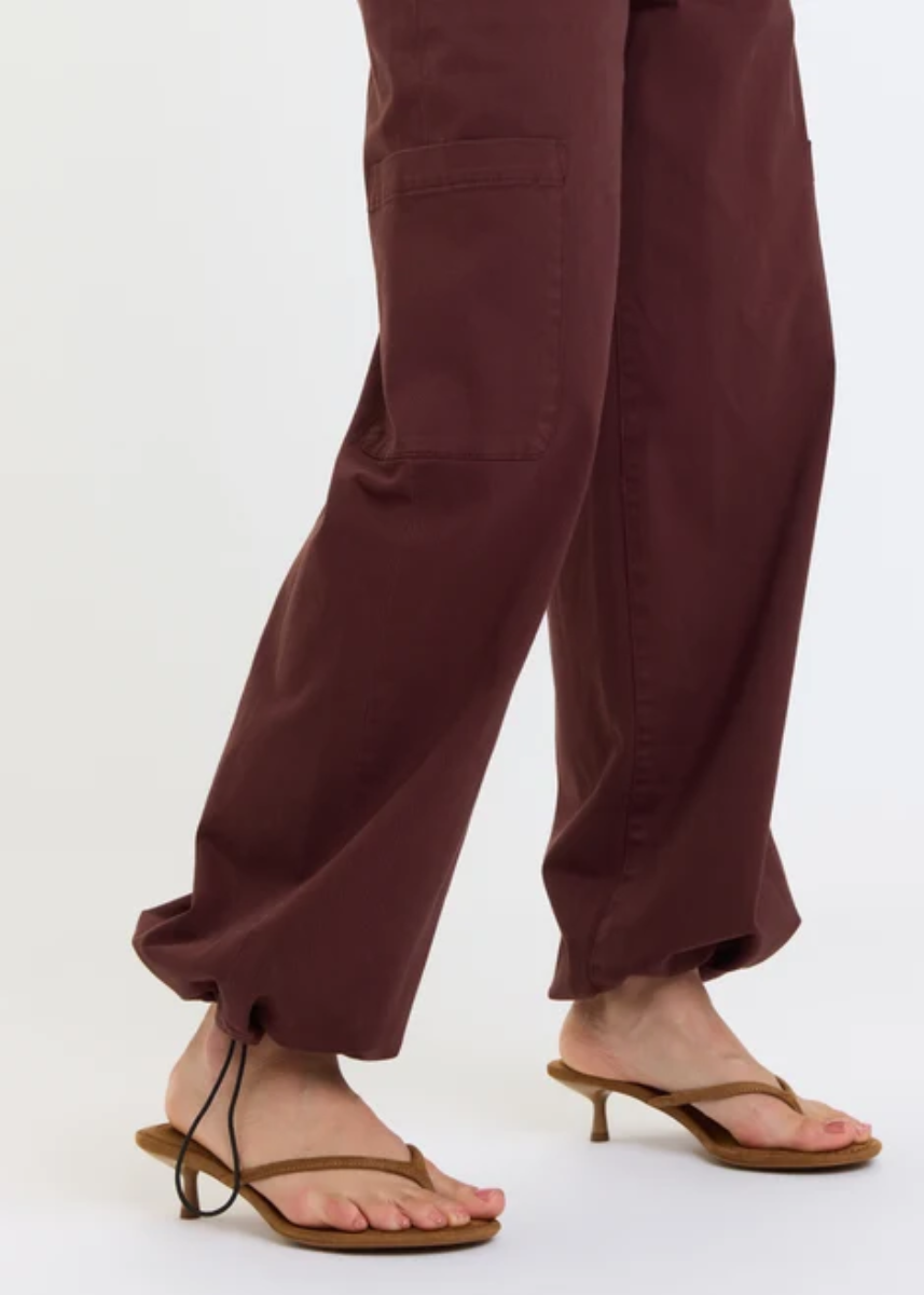 Mirage Mid-Rise Cargo Harem - Cherry Cola