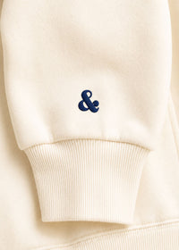 Chicago Collegiate Puff Mock Neck Sweatshirt - Ivory & Navy