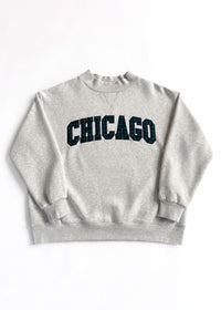 Chicago Collegiate Plaid Mock Neck Sweatshirt - Heather Grey