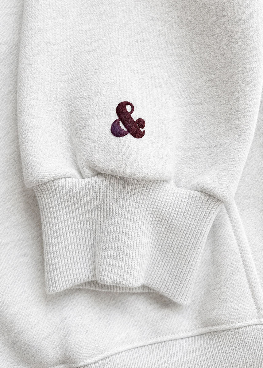 Chicago Collegiate Puff Mock Neck Sweatshirt - Grey & Burgundy