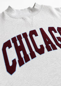 Chicago Collegiate Puff Mock Neck Sweatshirt - Grey & Burgundy