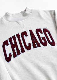 Chicago Collegiate Puff Mock Neck Sweatshirt - Grey & Burgundy