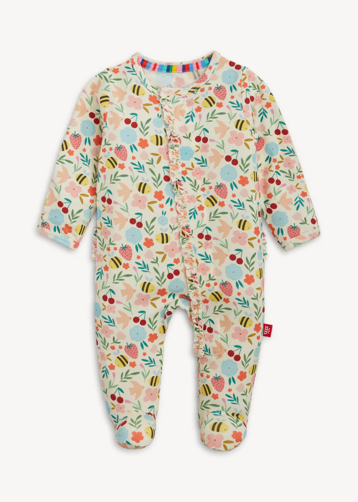 Modal Magnetic Ruffle Footie - Honey Blossom