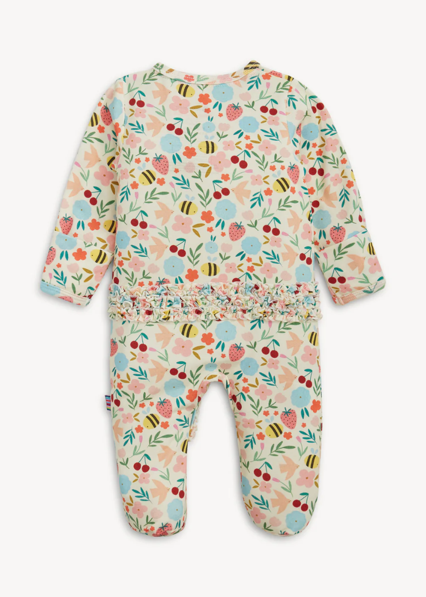 Modal Magnetic Ruffle Footie - Honey Blossom