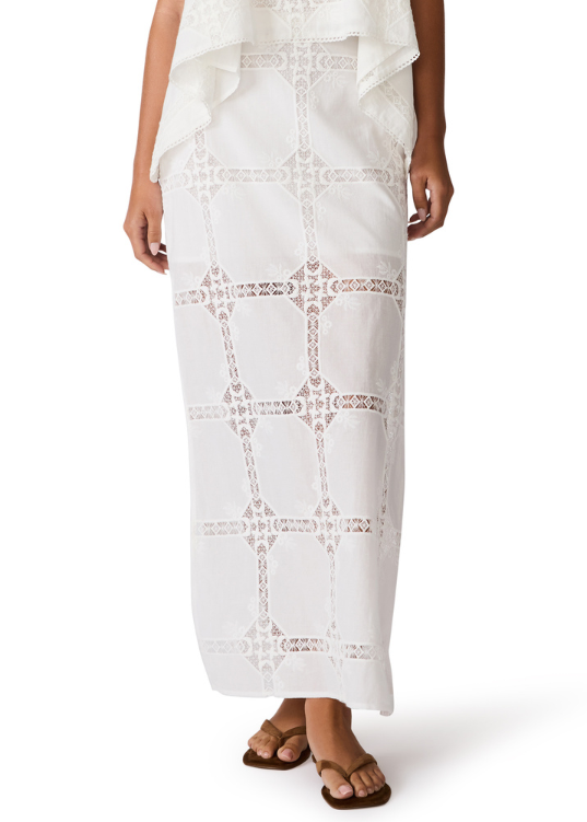 Monique Eyelet Skirt - Antique