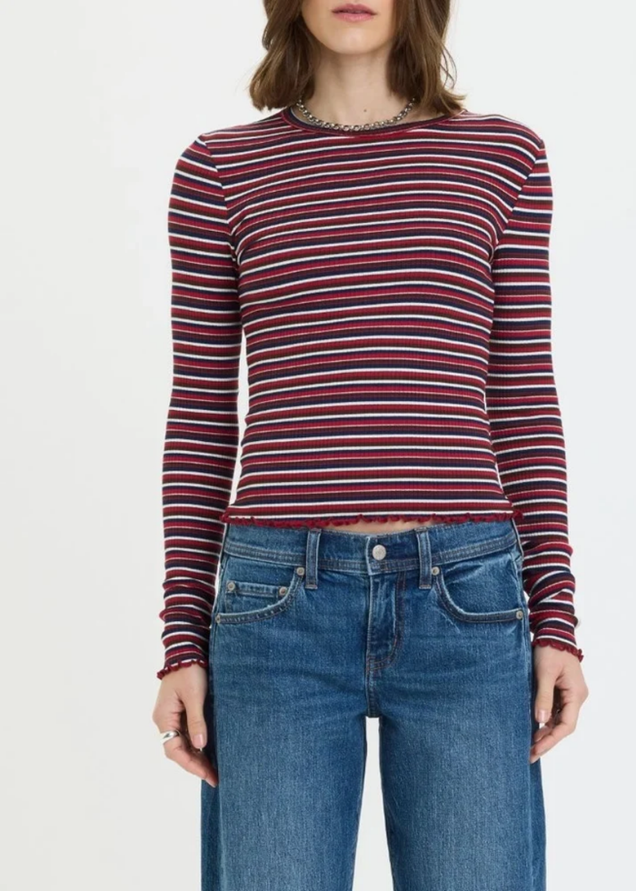 Moondrift Long Sleeve Rib Tee - Serra Stripe