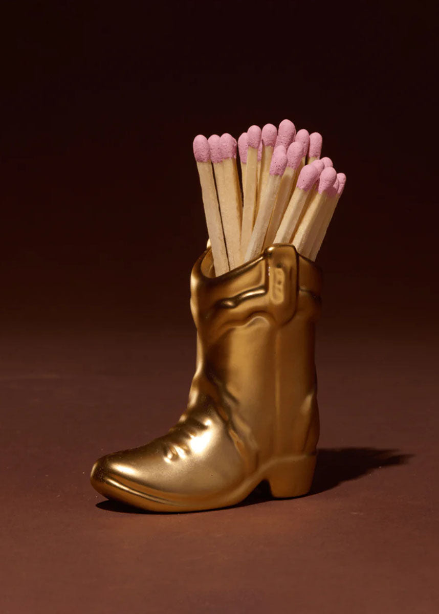 Cowboy Boot Match Holder - Gold Metallic