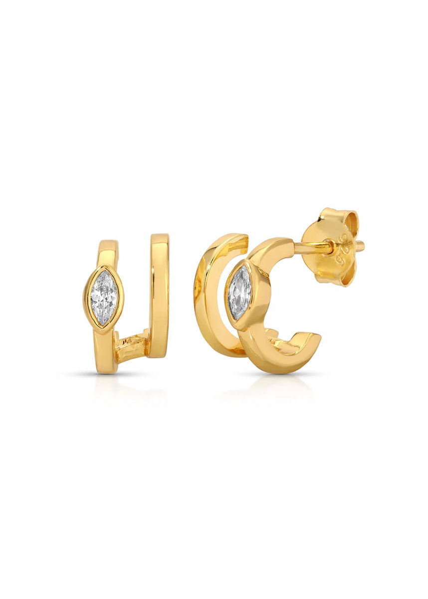 Nora Marquise Illusion Huggie Hoops