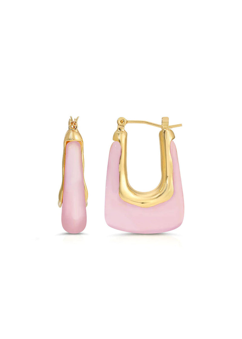 Nadia Hoop Earrings - Pink