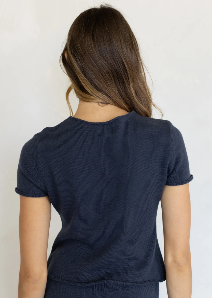 Nara Knit Top - Navy