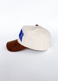 New York Puff Baseball Hat - Royal & Brown Suede