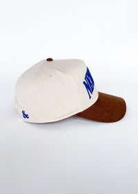 New York Puff Baseball Hat - Royal & Brown Suede