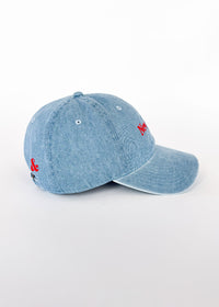 New York. Dad Hat - Denim & Red Embroidery