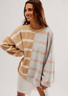Uptown Stripe Pullover - Camel & Grey Combo