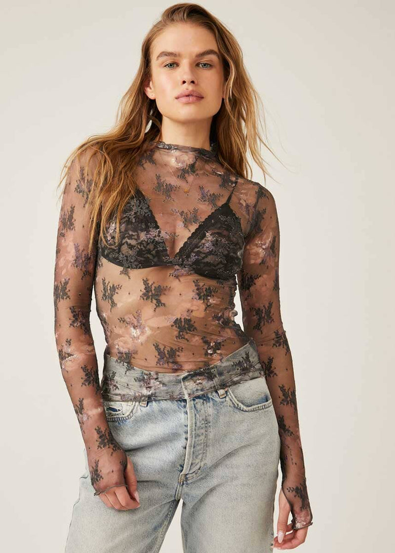 Printed Lady Lux Layering Top - Night Sky Combo