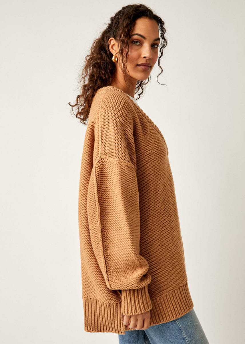 Alli V-Neck Sweater - Camel