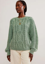 Frankie Cable Sweater - Sea Spray