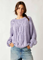 Frankie Cable Sweater - Heavenly Lavender