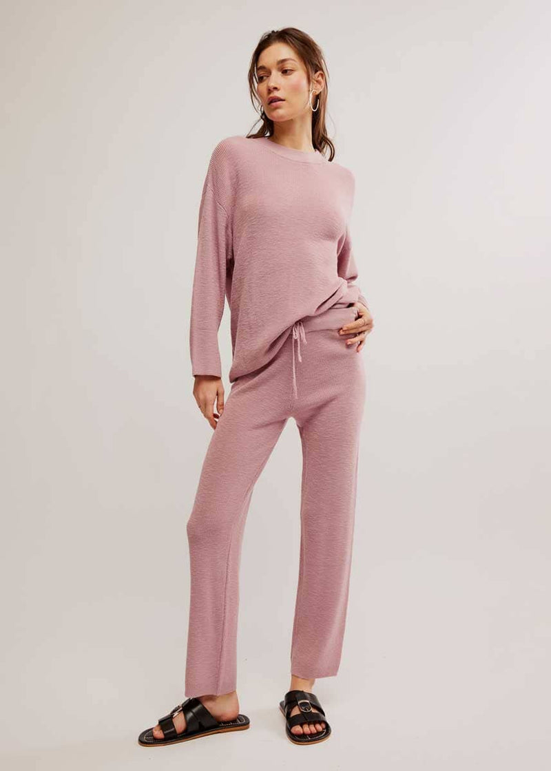 Malibu Sweater Pant Set - Pale Mauve