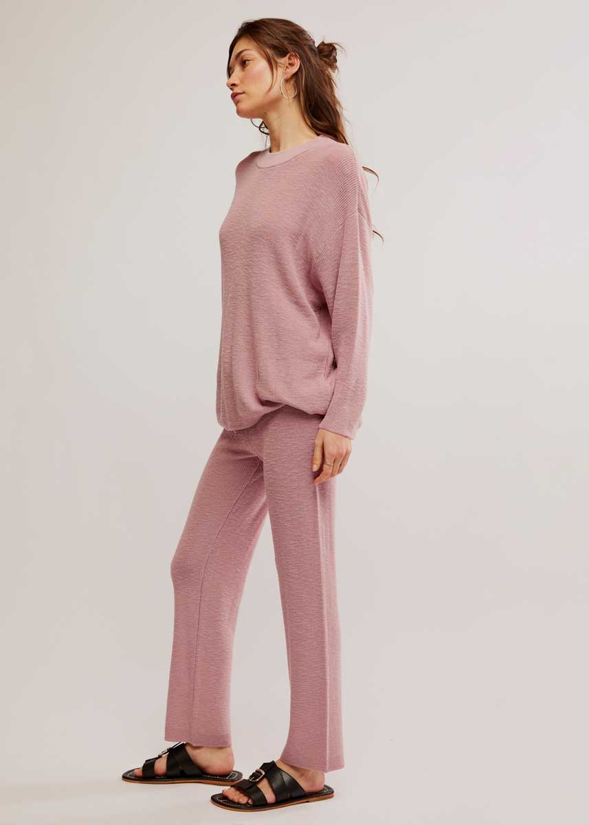 Malibu Sweater Pant Set - Pale Mauve