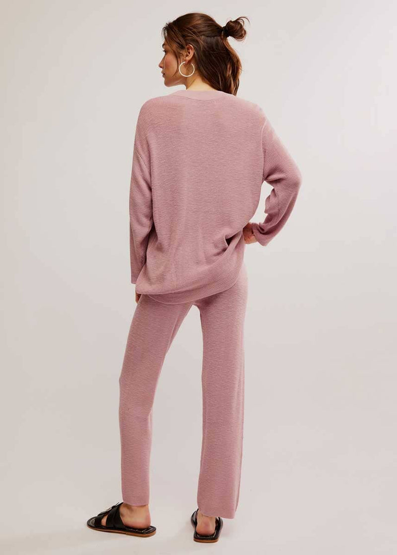 Malibu Sweater Pant Set - Pale Mauve