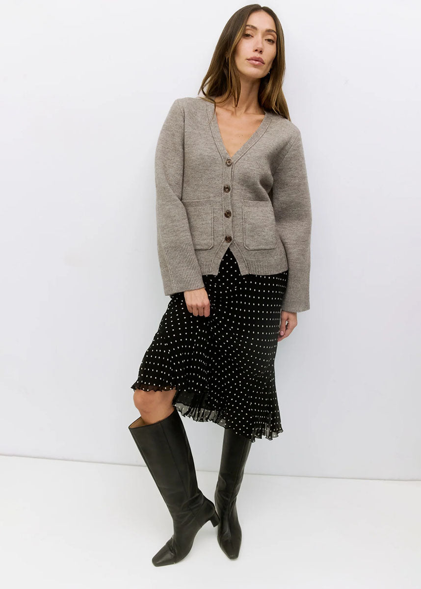 The Mona Cardigan - Heather Grey
