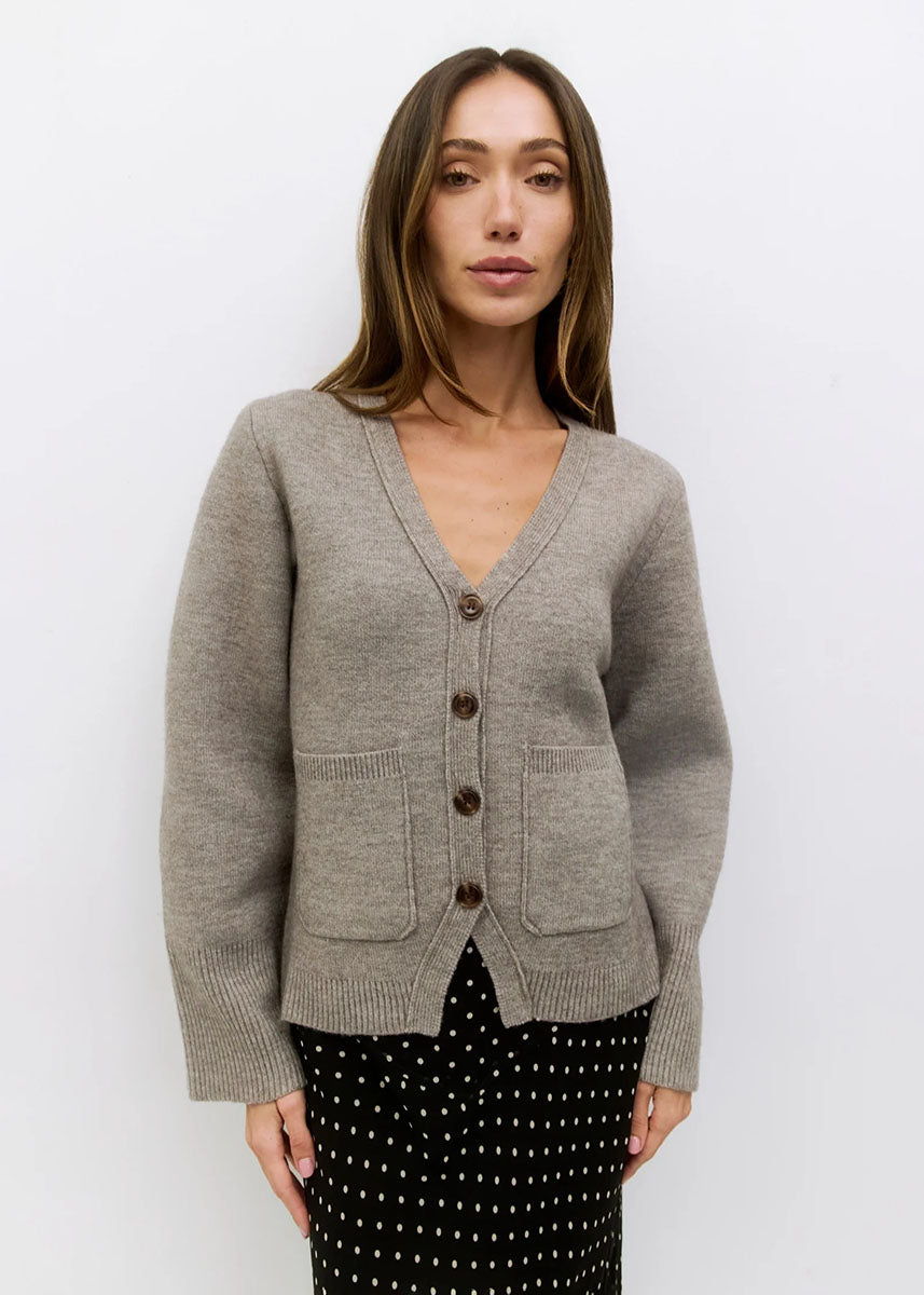 The Mona Cardigan - Heather Grey