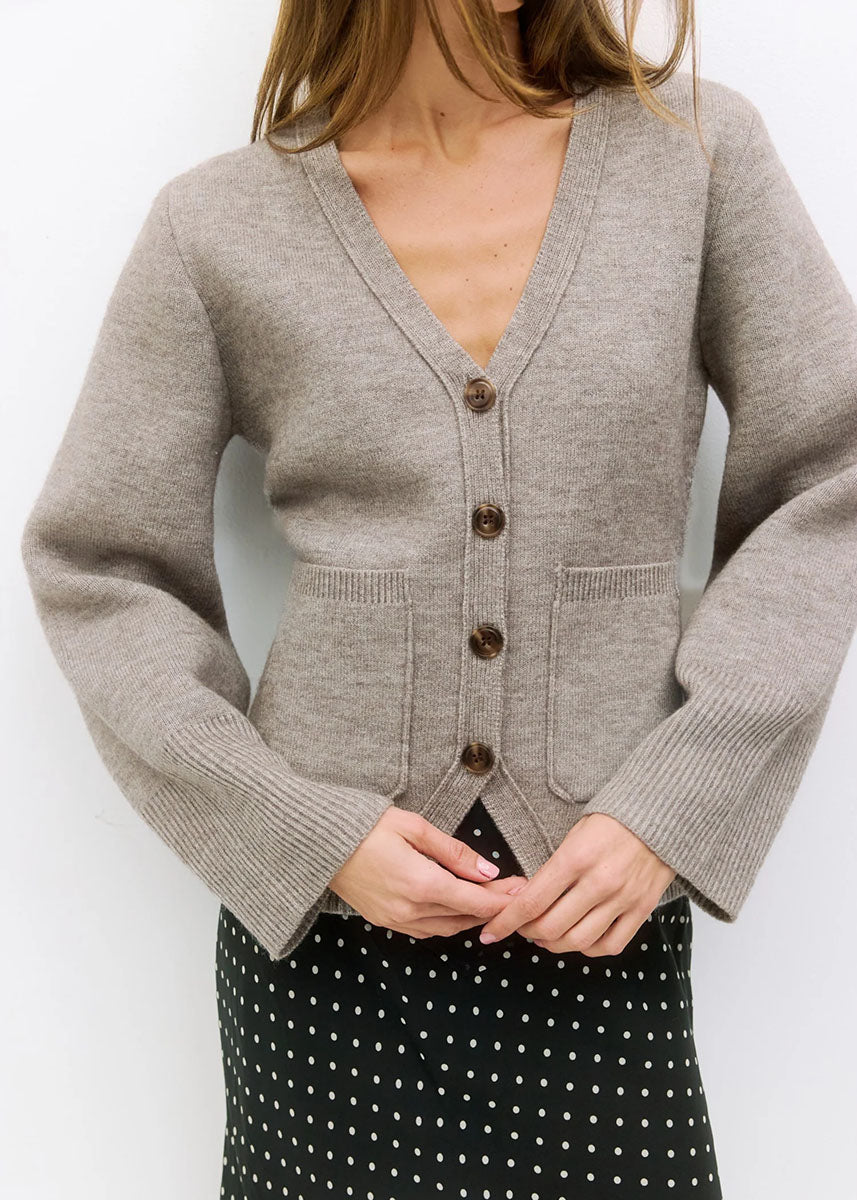 The Mona Cardigan - Heather Grey