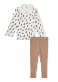 Organic Ruffle Collar Top & Legging Set - Loom
